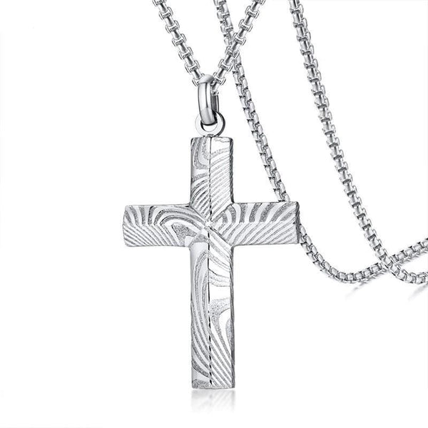 High Quality Mens  Steel  Cross Necklace