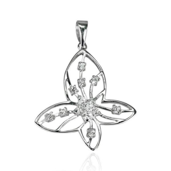 STERLING SILVER BUTTERFLY PENDANT WITH ZIRCONIAS