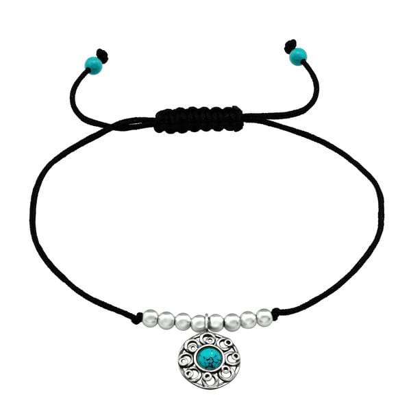 Silver Round Turquoise Bracelet