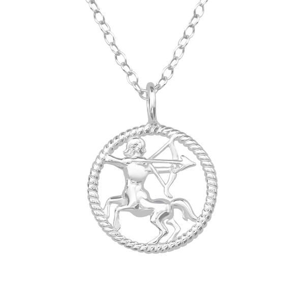 Silver Sagittarius Zodiac Sign Necklace