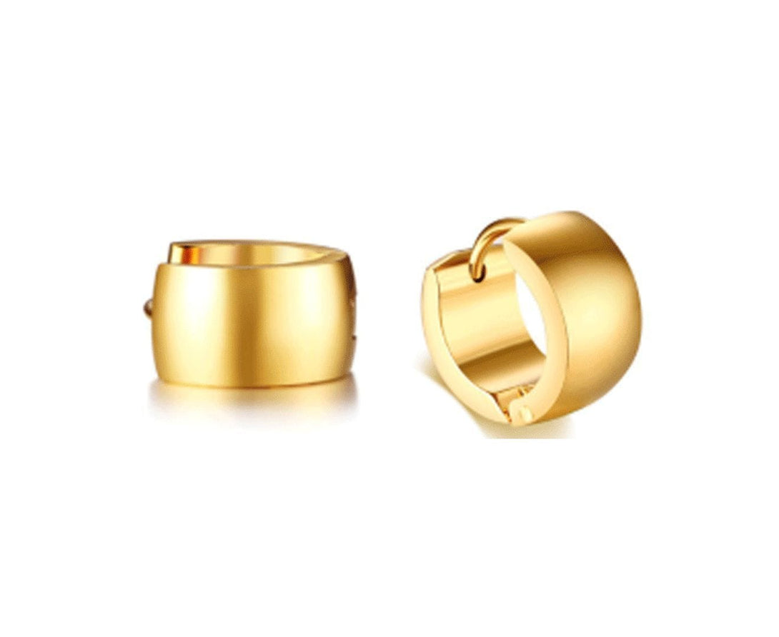Stainless Steel Gold Hoop Earrings for Men and Women