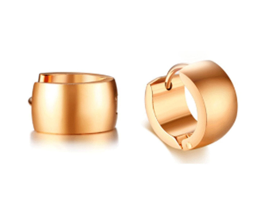 Stainless Steel Rose Gold Hoop Earrings for Men and Women
