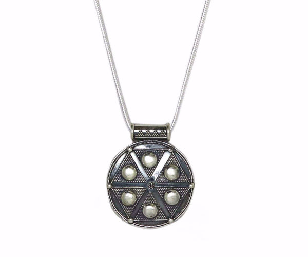 Solid Sterling Silver Circle Pendant Necklace