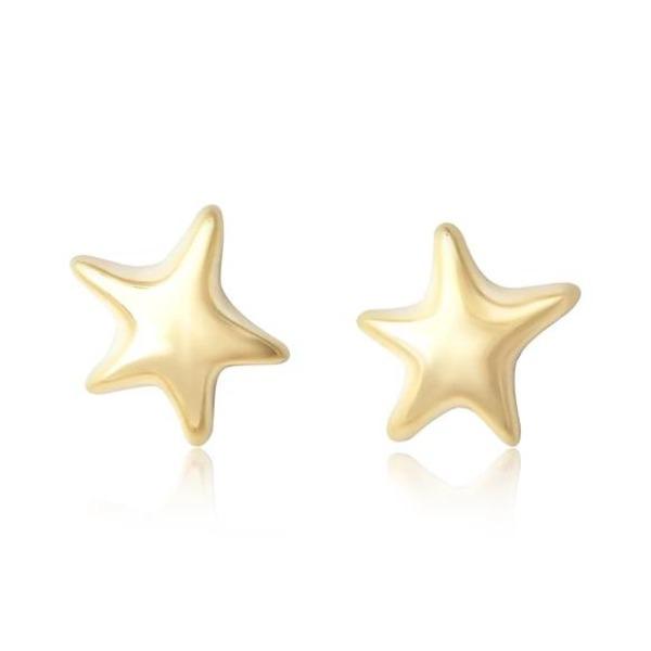 Silver Gold Star Earrings
