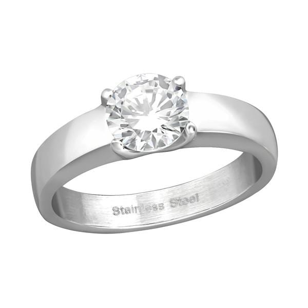 Steel Solitaire Engagement  Ring