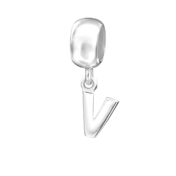 Silver Hanging "V" Charm Bead